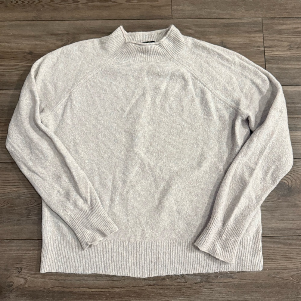 J.Crew Womens Medium Cream Wool Alpaca Blend Crewneck Sweater